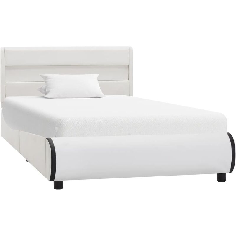

Estructura de Cama con LED Cuero Sintético Blanco 90x200 cm - Blanco - Vidaxl
