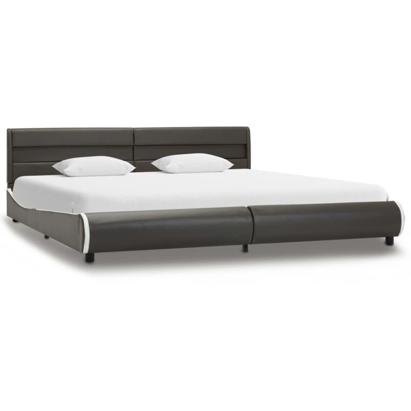 

Estructura de Cama con LED Cuero Sintético Gris Antracita 180x200 cm - Gris - Vidaxl