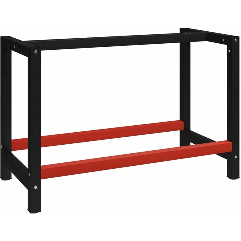 

Estructura de banco de trabajo metal negro y rojo 120x57x79 cm