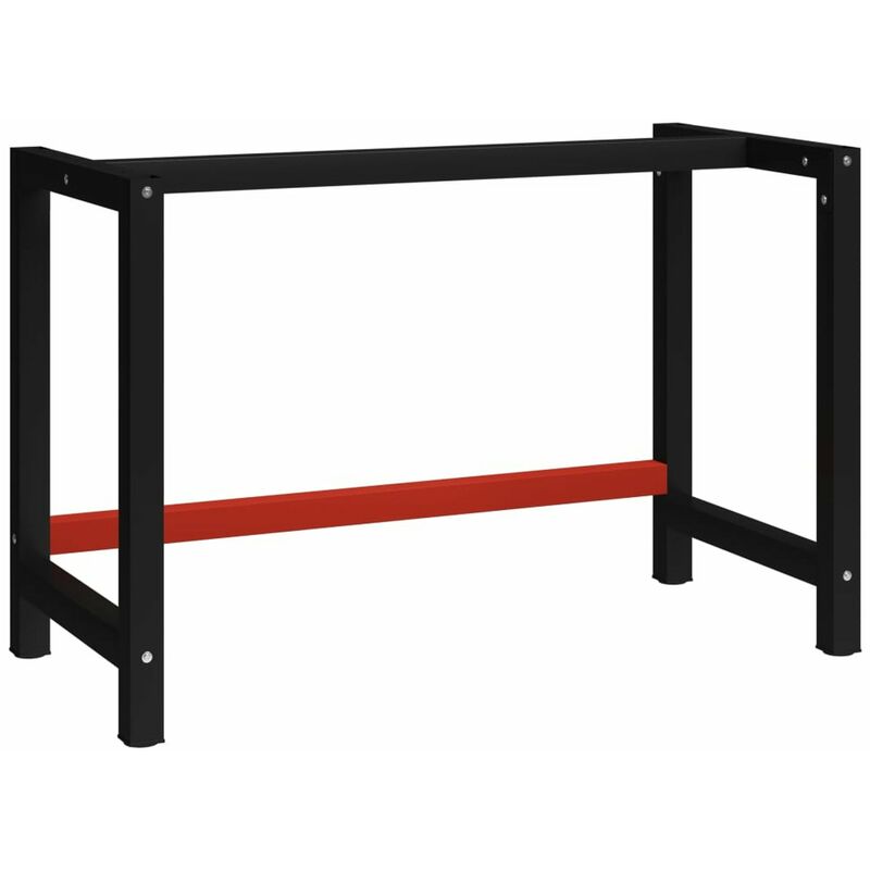 

Estructura de banco de trabajo metal negro y rojo 120x57x79 cm