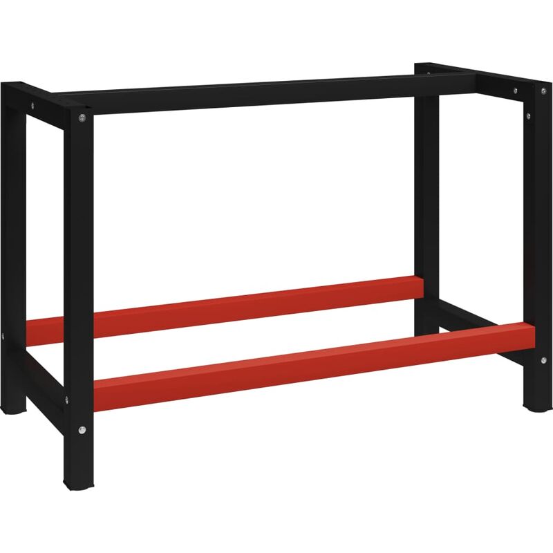 

Estructura de banco de trabajo metal negro y rojo 120x57x79 cm - Negro