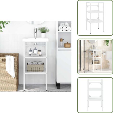 Estructura de baño - vidaXL Estructura de lavabo de hierro blanco 40x38x31 cm - Lavabo