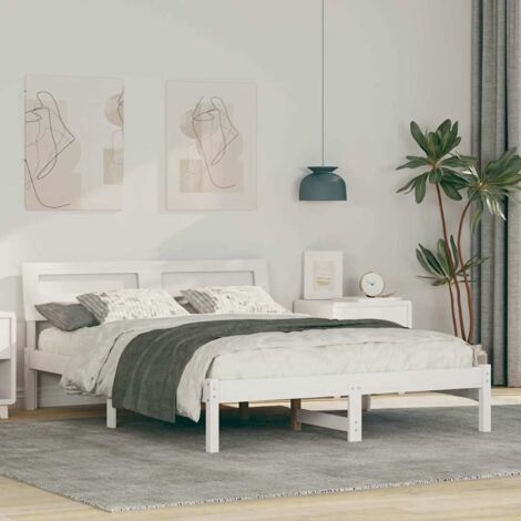 Estructura de cama  140 x 190 cm Madera maciza de pino