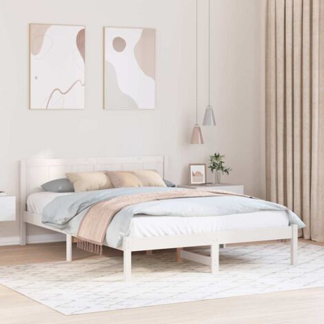 Estructura de cama 150 x 200 cm Madera maciza de Pino