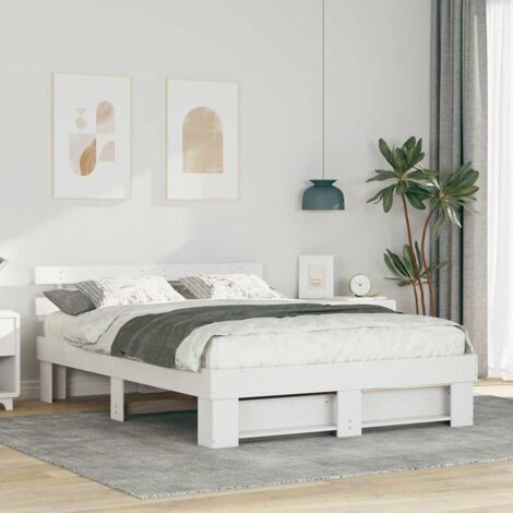 Estructura de cama 150 x 200 cm Madera maciza de pino