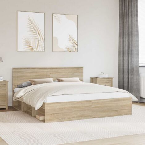 Estructura de cama  200 x 200 cm Madera de ingeniería