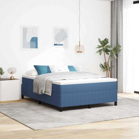 Estructura de cama Azul 140 x 190 cm Telas de pana