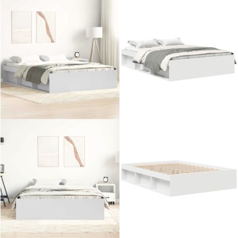 Estructura de cama blanca 120x200 cm - Cama moderna - Cama de invitados