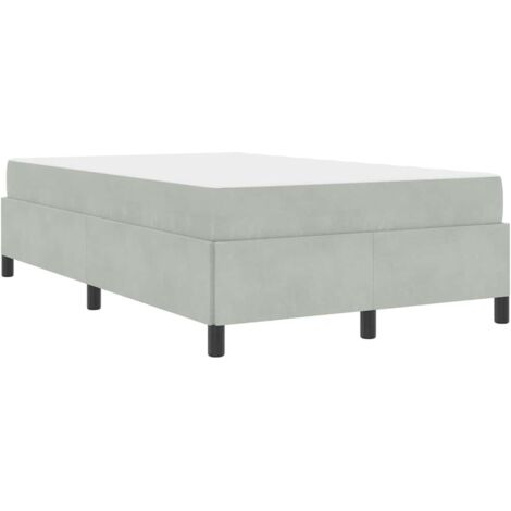 Estructura de cama Blanco y Gris claro 120 x 190 cm Terciopelo vidaXL