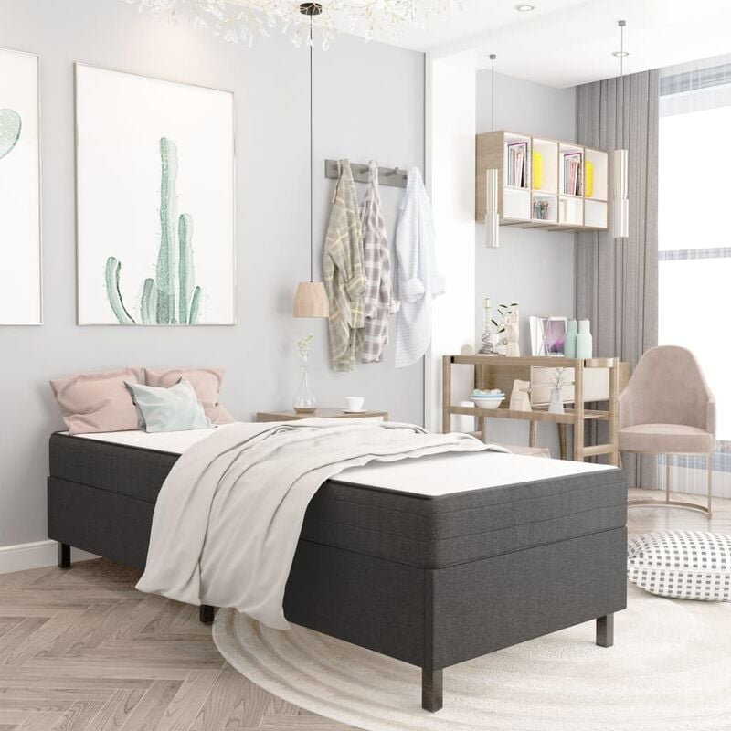 

Estructura de cama Box Spring tela gris 80x200 cm
