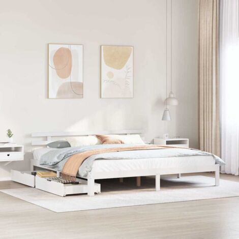 Estructura de cama cajones madera maciza pino  180x200 cm