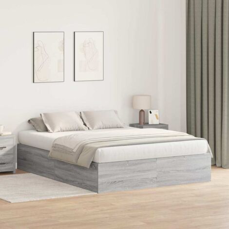 Estructura de cama con almacenamiento Gris  150 x 200 cm