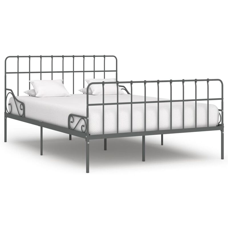 

Estructura de Cama con Somier Metal Gris 160x200 cm - Gris - Vidaxl