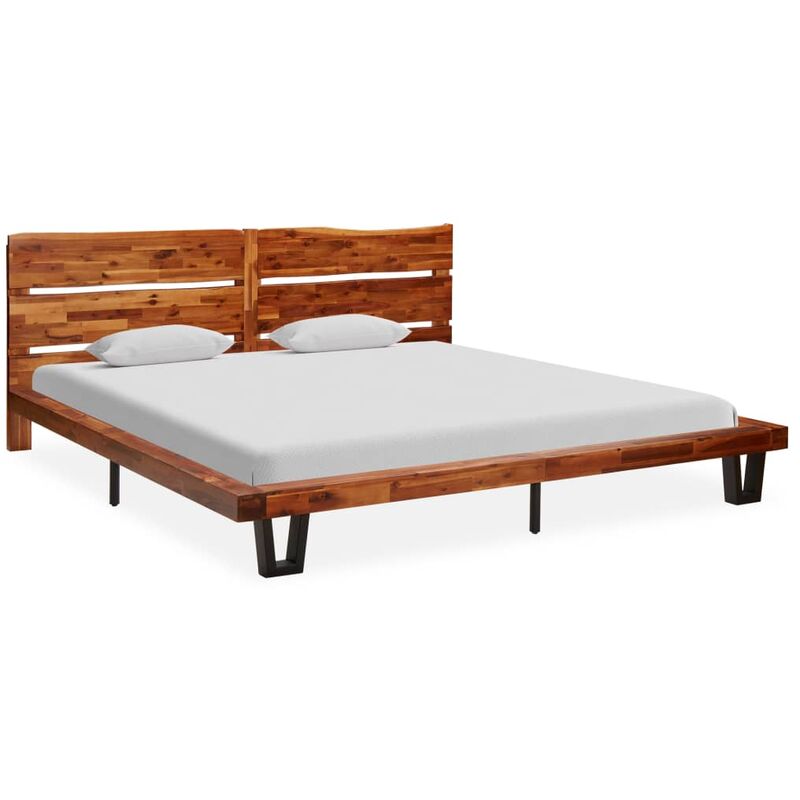 

Estructura de cama con borde natural madera maciza acacia 200cm
