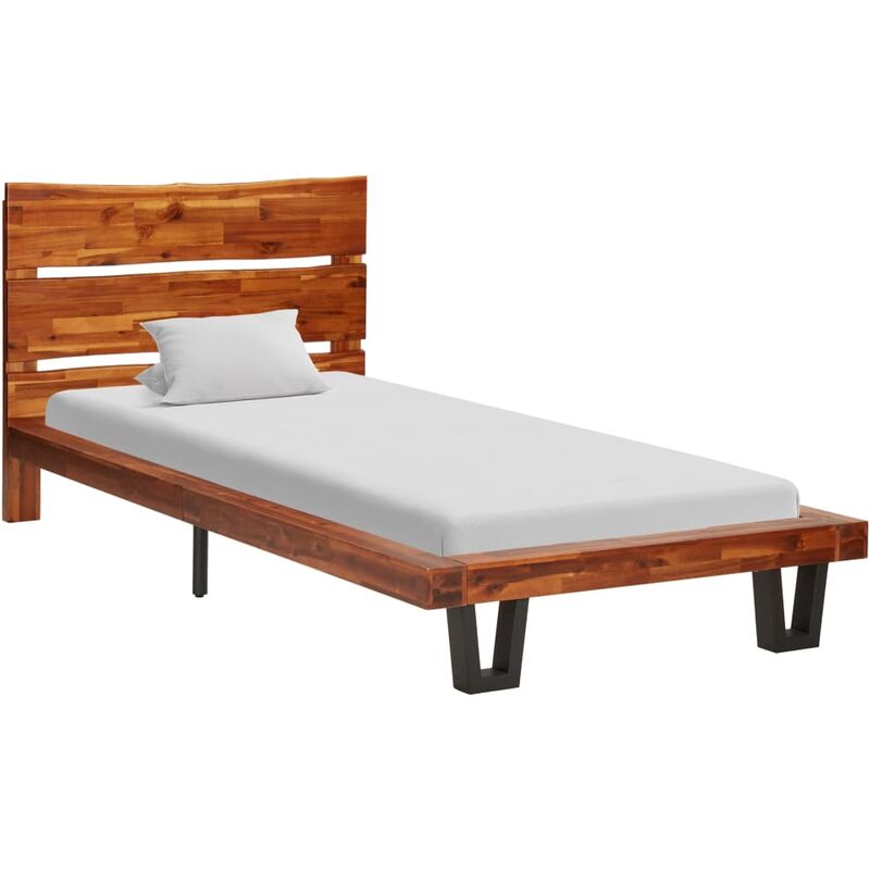 

Estructura de cama con borde natural madera maciza acacia 90 cm