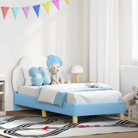 Estructura de cama con cabecera Azul 80 x 160 cm PU