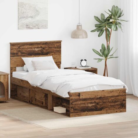 Estructura de cama con cabecera Madera vieja 100 x 200 cm