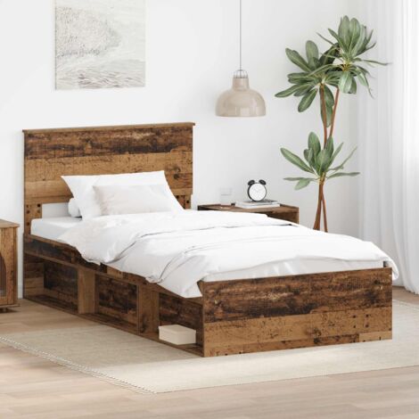Estructura de cama con cabecera Madera vieja 100 x 200 cm