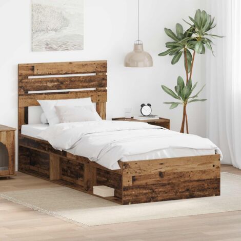 Estructura de cama con cabecera Madera vieja 100 x 200 cm