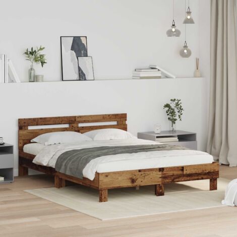 Estructura de cama con cabecera Madera vieja 120 x 200 cm