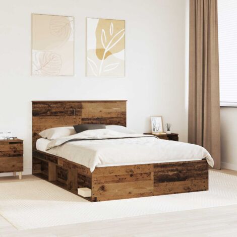 Estructura de cama con cabecera Madera vieja 150 x 200 cm