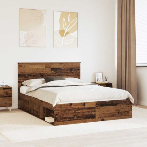 Estructura de cama con cabecera Madera vieja 150 x 200 cm