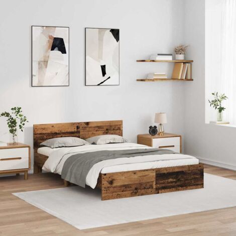 Estructura de cama con cabecera Madera Vieja 160 x 200 cm