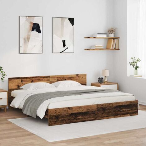 Estructura de cama con cabecera Madera Vieja 200 x 200 cm