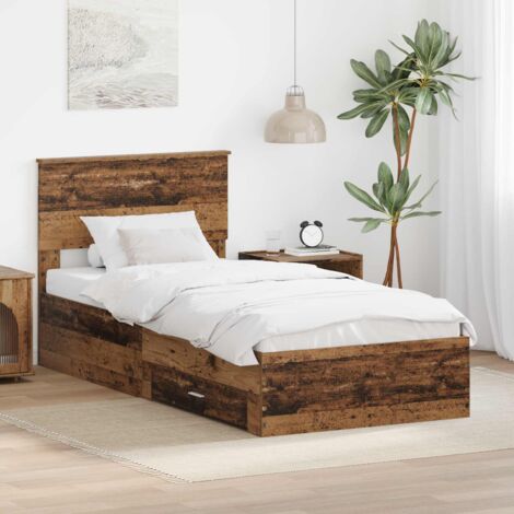 Estructura de cama con cabecera Madera vieja 90 x 200 cm