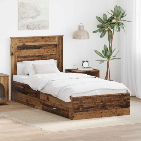Estructura de cama con cabecera Madera vieja 90 x 200 cm