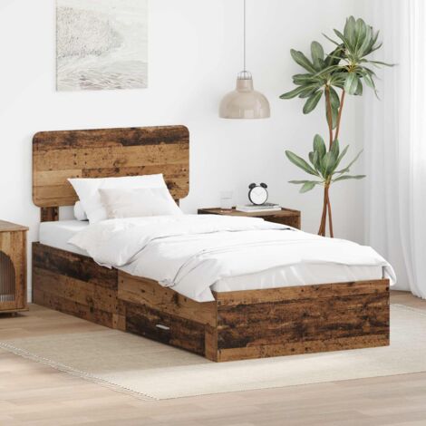 Estructura de cama con cabecera Madera vieja 90 x 200 cm