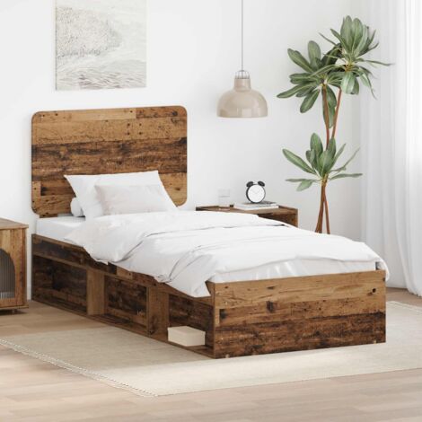 Estructura de cama con cabecera Madera vieja 90 x 200 cm