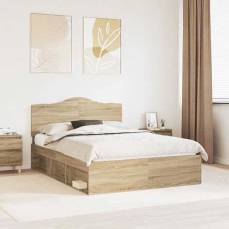 Estructura de cama con cabecera Roble  150 x 200 cm