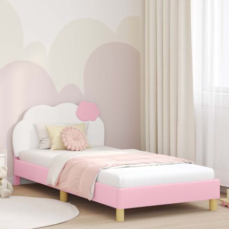 Estructura de cama con cabecera Rosa 90 x 200 cm PU