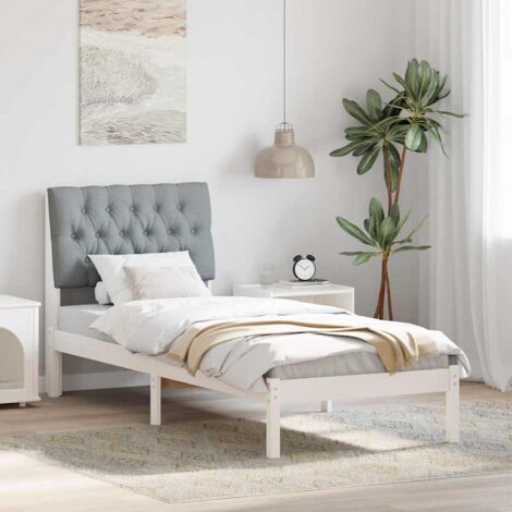 Estructura de Cama con Cabecera Tapizada 75 x 190 cm