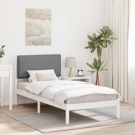 Estructura de Cama con Cabecera Tapizada Gris Claro 80 x 200 cm