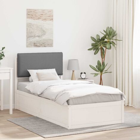 Estructura de Cama con Cabecera Tapizada Gris Claro 80 x 200 cm