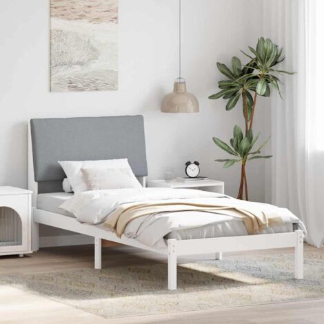 Estructura de Cama con Cabecera Tapizada Gris oscuro vidaXL