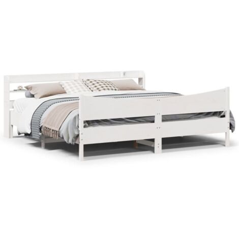 Estructura de cama con cabecero madera de pino  200x200cm