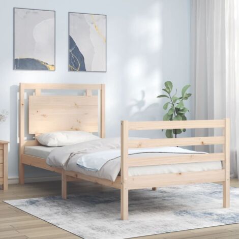 Estructura de cama con cabecero madera maciza 100x200 cm vidaXL