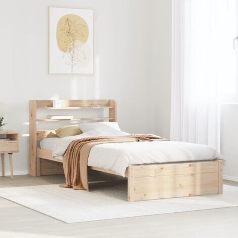 Estructura de cama con cabecero madera maciza pino 75x190 cm vidaXL