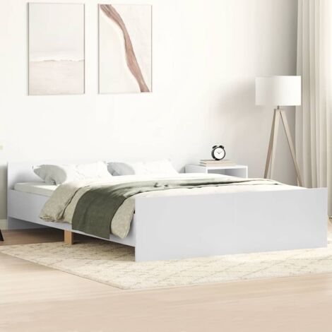 Estructura de cama con cabecero piecero blanco 150x200 cm vidaXL