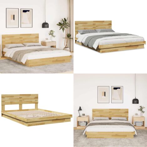 Estructura de cama con cabecero sin colchón 150x200 cm - Estructura de cama - Cama de piso bajo