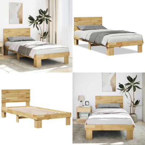 Estructura de cama con cabecero sin colchón 75x190 cm - Estructura de cama - Cama con cabecero sin colchón