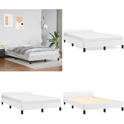 Estructura de cama con cabecero sin colchón blanco 120x200 cm - Estructura de cama - Cama con cabecero sin colchón