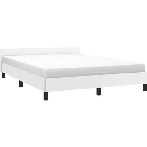 Estructura de cama con cabecero sin colchón blanco 140x200 cm vidaXL