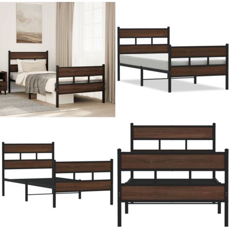 Estructura de cama con cabecero y pie sin colchón 107x203cm - Cama con cabecero - Cama sin colchón