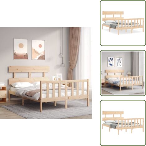Estructura de cama con Cabezal de Cama Moderno, Cabecero madera maciza 140x190 cm