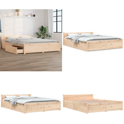 Estructura de cama con cajones 140x200 cm - Cajones - Cama con cajones