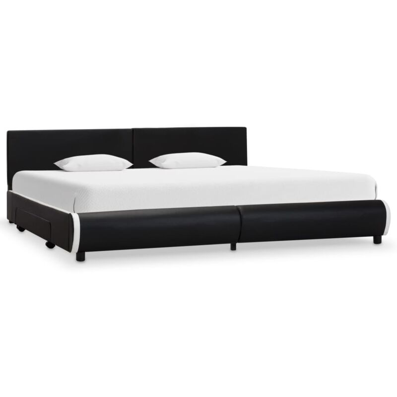 

vidaXL Estructura de Cama con Cajones Piel Sintética Negra 180x200 cm - Negro